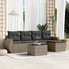vidaXL Salon de jardin 6 pcs avec coussins gris résine tressée