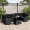 vidaXL Salon de jardin 8 pcs avec coussins noir r&eacute;sine tress&eacute;e