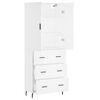 vidaXL Buffet haut Blanc 69,5x34x180 cm Bois d'ing&eacute;nierie