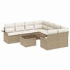 vidaXL Ensemble de canap&eacute; de jardin 9 pc Beige polyrotin