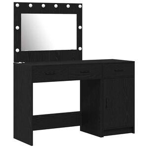 vidaXL Table de Toilette 2 pc Noir 40 x 41 x 75 cm Bois d'ing&eacute;nierie