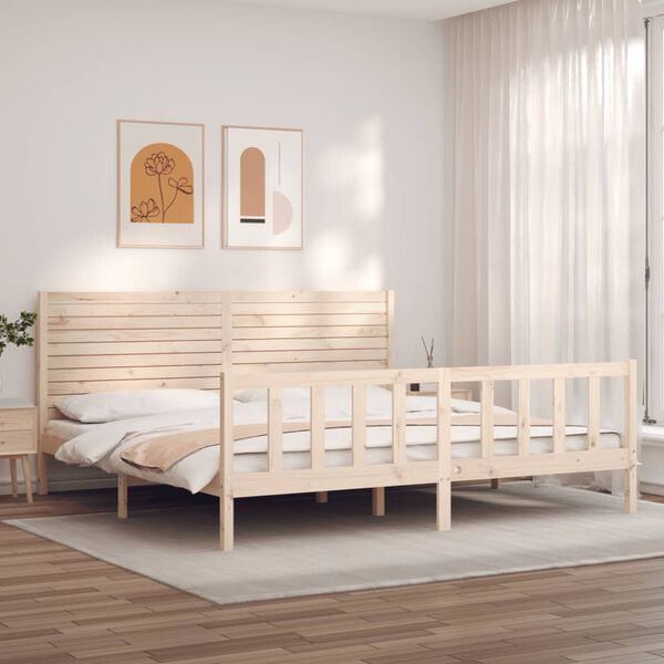 vidaXL Cadre de lit sans matelas 200x200 cm bois massif de pin