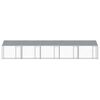 vidaXL Cage pour chien avec toit/portes gris 10x2x2 m acier galvanis&eacute;