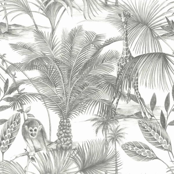 DUTCH WALLCOVERINGS Papier peint Kidatu Gris et blanc