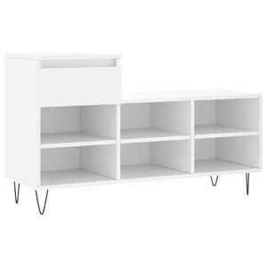 vidaXL Armoire &agrave; chaussures Blanc 102x36x60 cm Bois d'ing&eacute;nierie