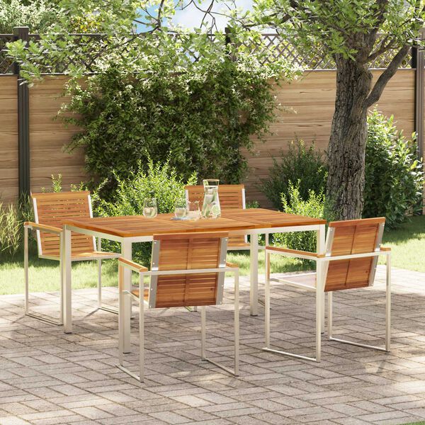 vidaXL Ensemble de salle &agrave; manger pour jardin 5 pcs Marron
