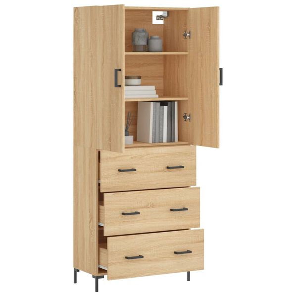 vidaXL Buffet haut Ch&ecirc;ne sonoma 69,5x34x180 cm Bois d'ing&eacute;nierie