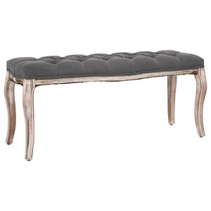 vidaXL Banc Lin Bois solide 110x38x48 cm Gris fonc&eacute;