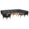 vidaXL 12 pc Bois d'acacia massif et corde Naturel