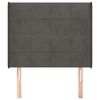 vidaXL T&ecirc;te de lit avec oreilles Gris fonc&eacute; 93x16x118/128 cm Velours