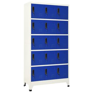 vidaXL Armoire &agrave; casiers Gris et bleu 90x40x180 cm Acier