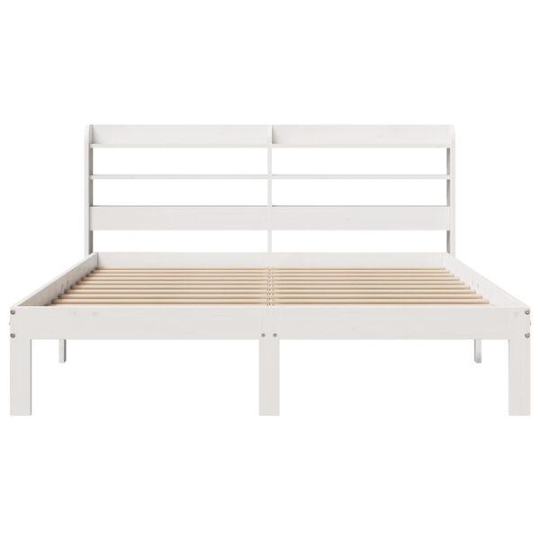 vidaXL Cadre de lit et t&ecirc;te de lit sans matelas blanc 135x190 cm