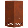 vidaXL Bol de feu sans fum&eacute;e Rouill&eacute; 38 x 38 x 51 cm Acier patin&eacute;