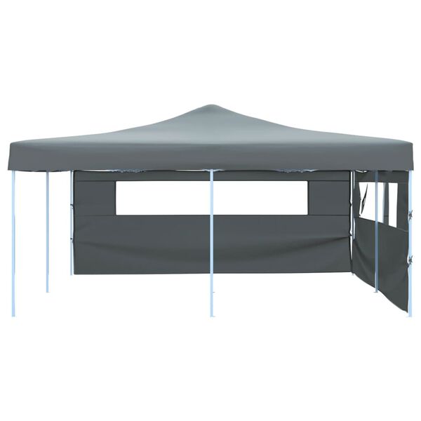 vidaXL Belv&eacute;d&egrave;re pliable avec 2 parois 5x5 m Anthracite