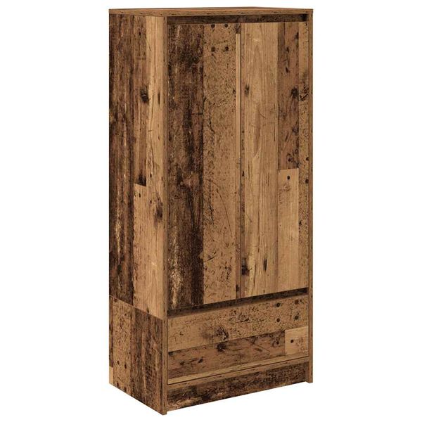 vidaXL Armoire avec tiroir vieux bois 55,5x34x119,5 cm bois ing&eacute;nierie