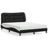 vidaXL Lit avec matelas Hvar noir et blanc 140x200 cm similicuir