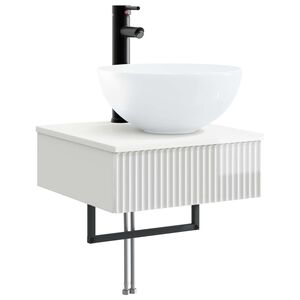 vidaXL Basin de lavage mural Blanc brillant 40 x 41 x 40,5 cm