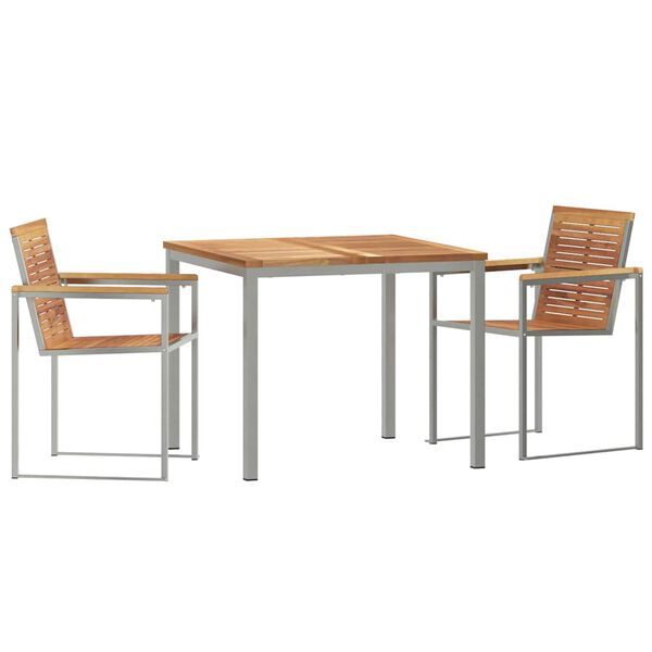 vidaXL Ensemble de salle &agrave; manger pour jardin 3 pcs Marron