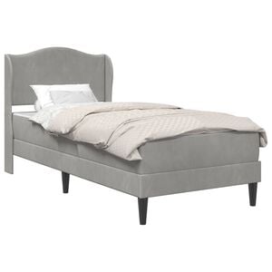 vidaXL Cadre de lit avec t&ecirc;te de lit Gris clair 90 x 200 cm Velours