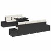 vidaXL Ensemble de Canap&eacute;s 8 pc Noir et Cr&egrave;me polyrotin