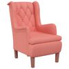 vidaXL Fauteuil avec pieds en bois massif d'h&eacute;v&eacute;a Rose Velours