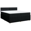 vidaXL Sommier &agrave; lattes de lit avec matelas Noir 200x200 cm Tissu