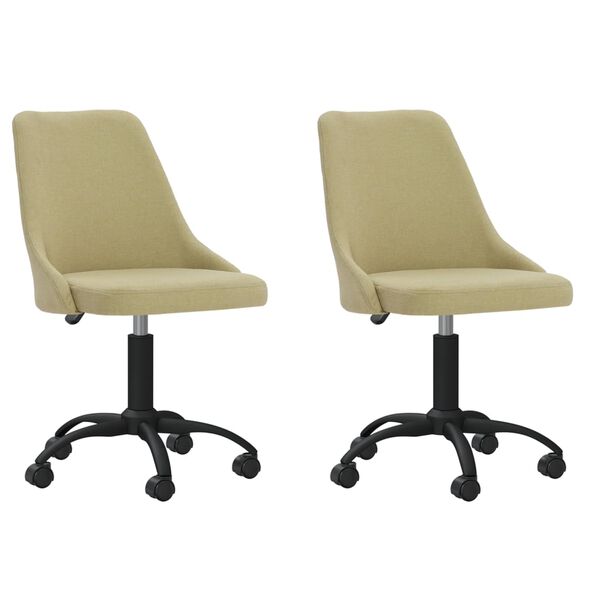 vidaXL Chaises pivotantes &agrave; manger lot de 2 vert tissu