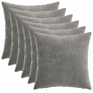 vidaXL Housse de coussin 6 pcs HEERLEN Gris fonc&eacute; 30 x 30 cm