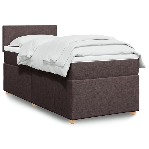 vidaXL Sommier &agrave; lattes de lit avec matelas Marron fonc&eacute; 80x200 cm