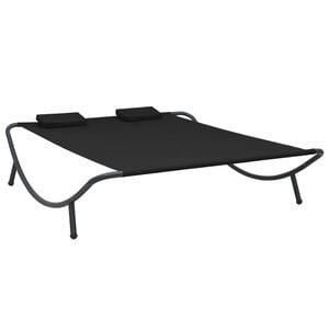 vidaXL Chaise longue d'ext&eacute;rieur tissu noir
