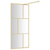vidaXL Paroi de douche avec verre ESG transparent doré 90x195 cm