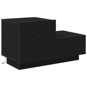 vidaXL Cabinet de chevet Ch&ecirc;ne noir 70 x 36 x 40,5 cm