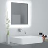 vidaXL Miroir LED de salle de bain Gris brillant 40x8,5x37cm Acrylique