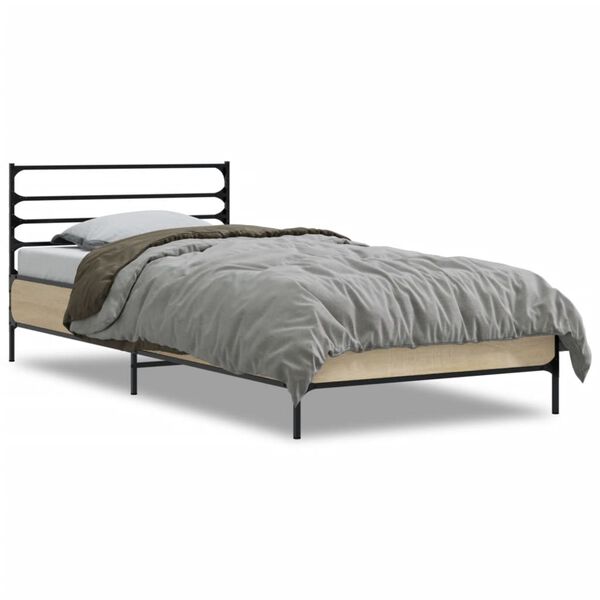 vidaXL Cadre de lit sans matelas ch&ecirc;ne sonoma 100x200 cm