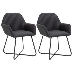 vidaXL Chaises &agrave; manger lot de 2 noir tissu