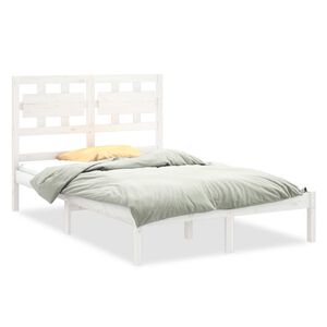 vidaXL Cadre de lit sans matelas blanc 120x200 cm bois massif
