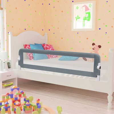 vidaXL Barrière de sécurité de lit d'enfant Gris 120x42 cm Polyester