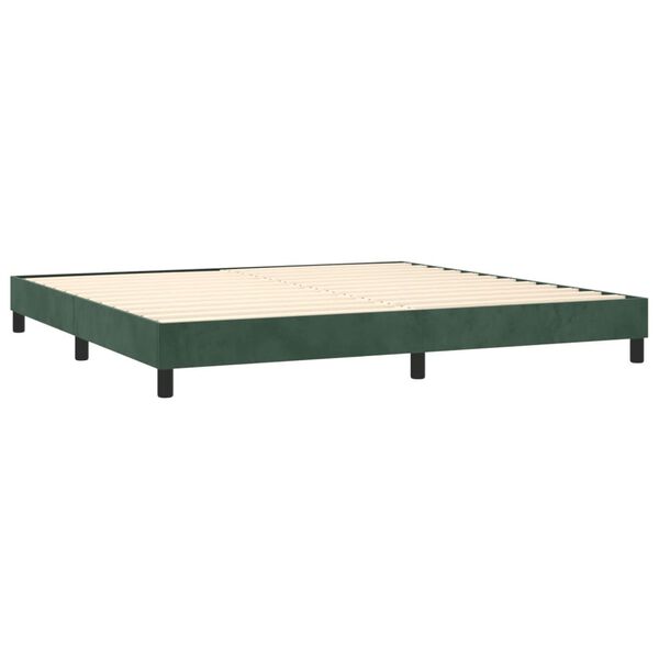vidaXL Sommier &agrave; lattes de lit et matelas Vert fonc&eacute; 200x200cm Velours