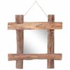 vidaXL Miroir &agrave; b&ucirc;ches Naturel 50x50 cm bois de teck recycl&eacute;