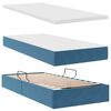 vidaXL Lit avec rangement et matelas Bleu fonc&eacute; 90 x 200 cm Velours