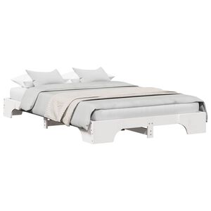 vidaXL Cadre de lit Blanc 140 x 190 cm Pin massif