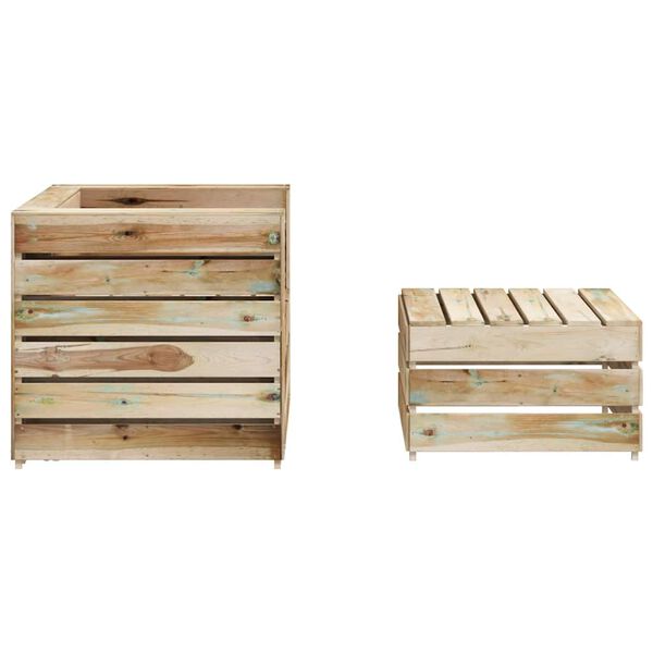 vidaXL Salon de jardin palette 2 pcs Bois de pin imprégné