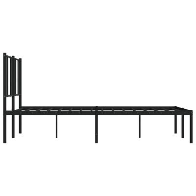 vidaXL Cadre de lit métal sans matelas avec tête de lit noir 135x190cm