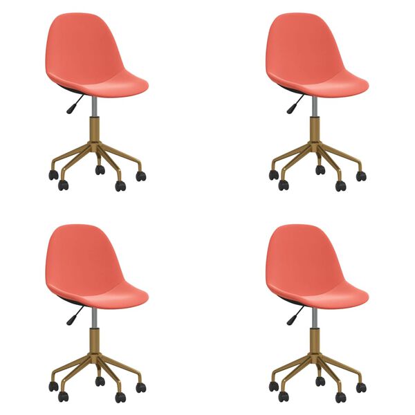 vidaXL Chaises &agrave; manger pivotantes lot de 4 Rose Velours