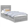 vidaXL Cadre de lit Gris Sonoma 100 x 200 cm Bois d'ing&eacute;nierie