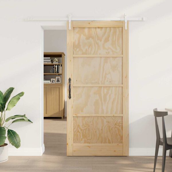 vidaXL Porte coulissante ORKDAL Marron 93 x 202 cm Pin massif