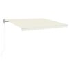 vidaXL Auvent automatique avec capteur de vent et LED 450x350 cm Cr&egrave;me