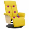 vidaXL Fauteuil inclinable de massage repose-pieds jaune clair tissu