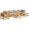 vidaXL Ensemble de Canap&eacute;s 7 pc Naturel Bois d'Acacia Massif