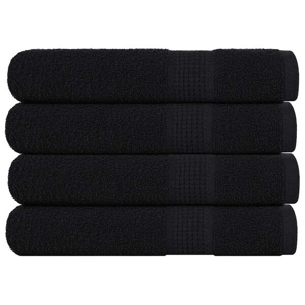 vidaXL Serviettes de sauna FROGN 4 pcs noir 80x200 cm 360 g/m&sup2;